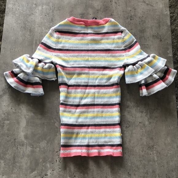Divided H&M Multicolor Stripe Ruffle Sweater - XS - Picture 7 of 9